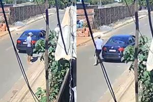 Vídeo mostra suspeitos chegando à casa de idoso momentos antes de ele ser morto a facadas em Anápolis
