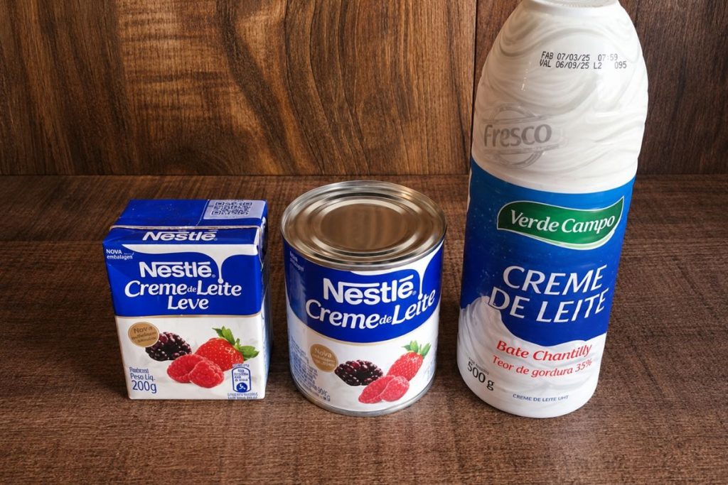tipos de creme de leite no supermercado