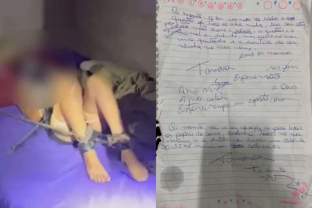 “Espero não ser um adeus”: polícia encontra carta no bolso do ex após resgate de jovem amordaçada e acorrentada
