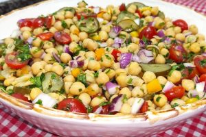 salada de grão de bico