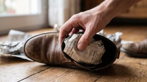 Colocar / Jornal / Sapatos
