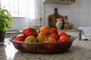 tomates armazenados