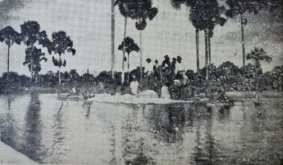 Imagem reproduzida do livro Bandeirante do Século XX, no qual Manoel relata a travessia do Rio São Francisco com o próprio carro. (Foto: Reprodução)