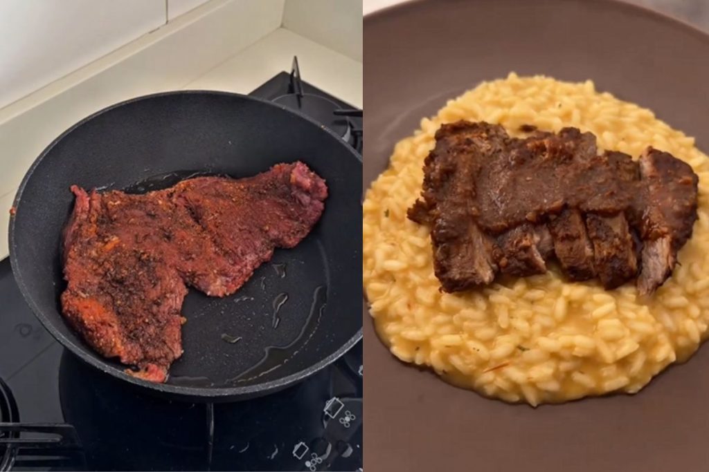 Risoto com fraldinha