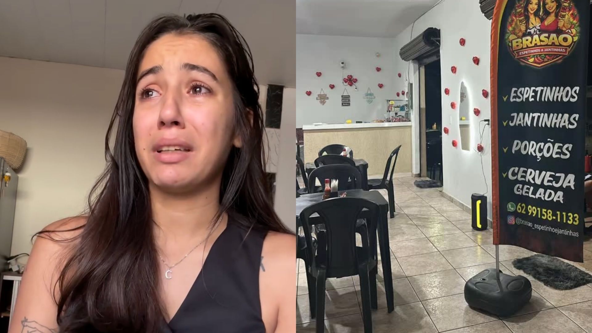 Janaine Rodrigues, dona do restaurante Brasaô Espetinhos e Jantinhas, pediu ajuda pela internet.