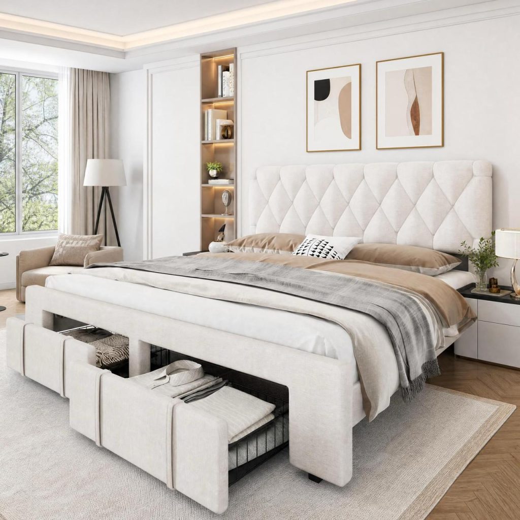 cama plataforma com gavetas