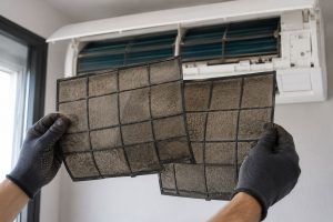 limpeza dos filtros do ar-condicionado