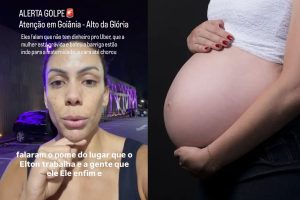 Print do vídeo mostra o momento em que a situação foi relatada; imagem de grávida é usada apenas para ilustrar a falsa emergência mencionada na abordagem. (Foto: Reprodução/Redes sociais/Ilustração/Agência Brasil)
