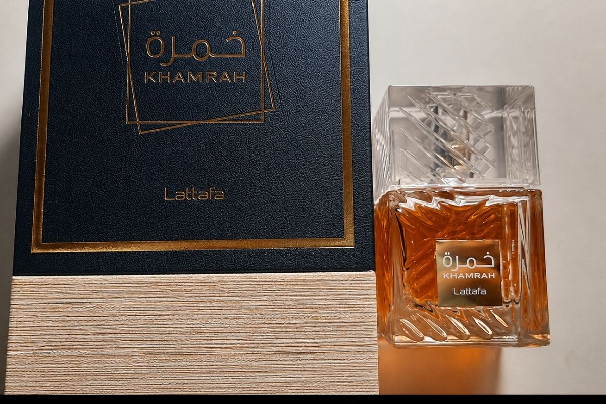 Perfume Khamrah, da marca Lattafa. (Foto: Reprodução/Captura de tela/Youtube)