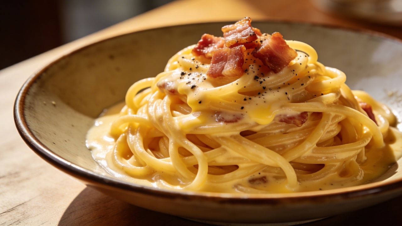 Carbonara / Macarrão / Receita / Cremoso