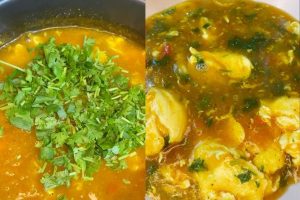 caldo de ovo com farinha de mandioca