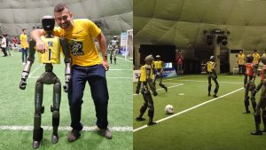 Estudante da UFG, Lucas Reis ajudou a desenvolver o software dos robôs humanoides que competiram nas Olimpíadas em Pequim.