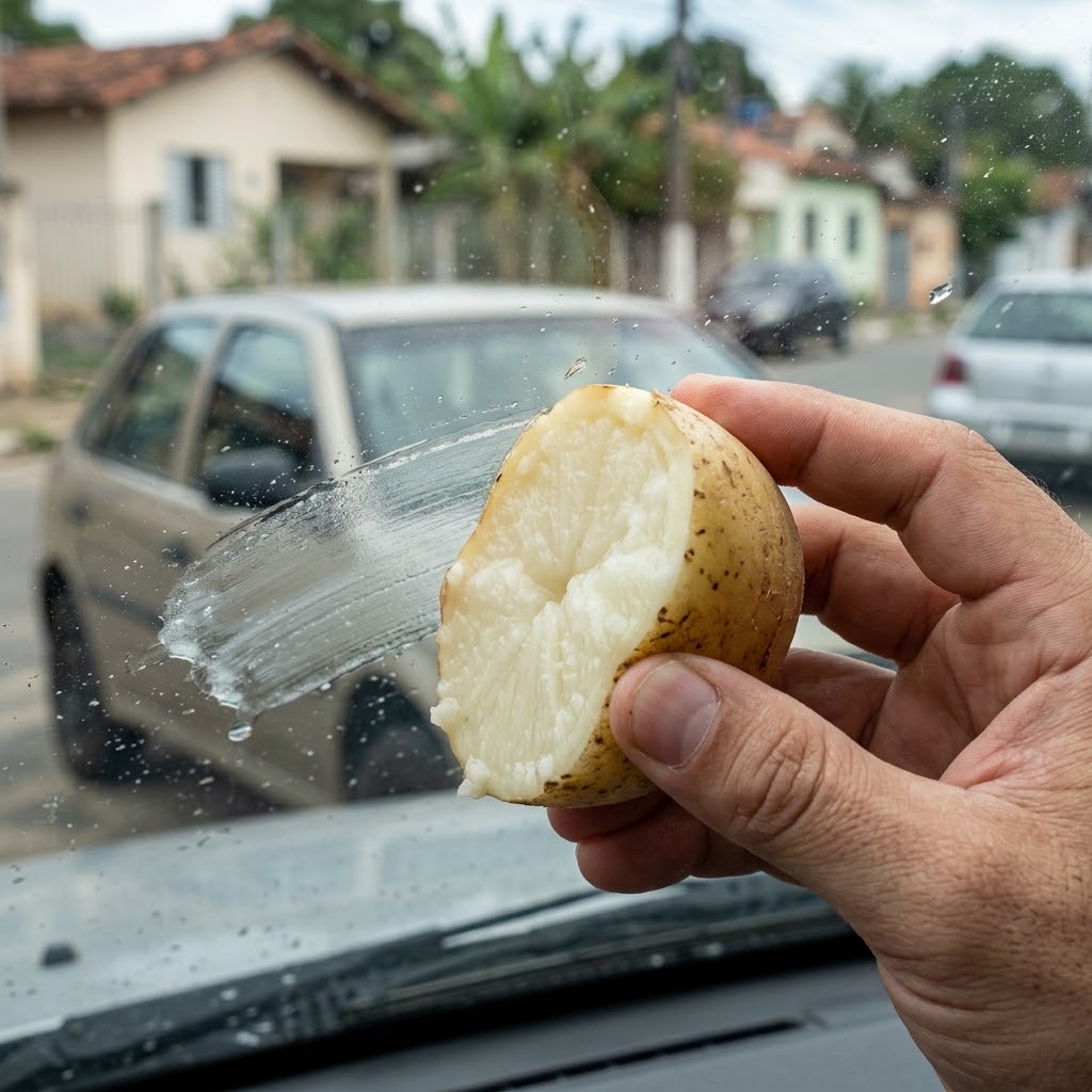 batata / para-brisa / carro / vidro