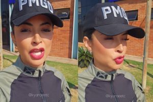 Sargento Kyara viralizou ao usar o calor intenso em Goiânia para dar um conselho bem-humorado aos seguidores. (Foto: Reprodução/Redes sociais/@kyaraeetc)
