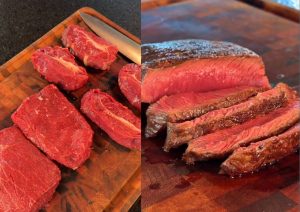 carne suculenta a mostra