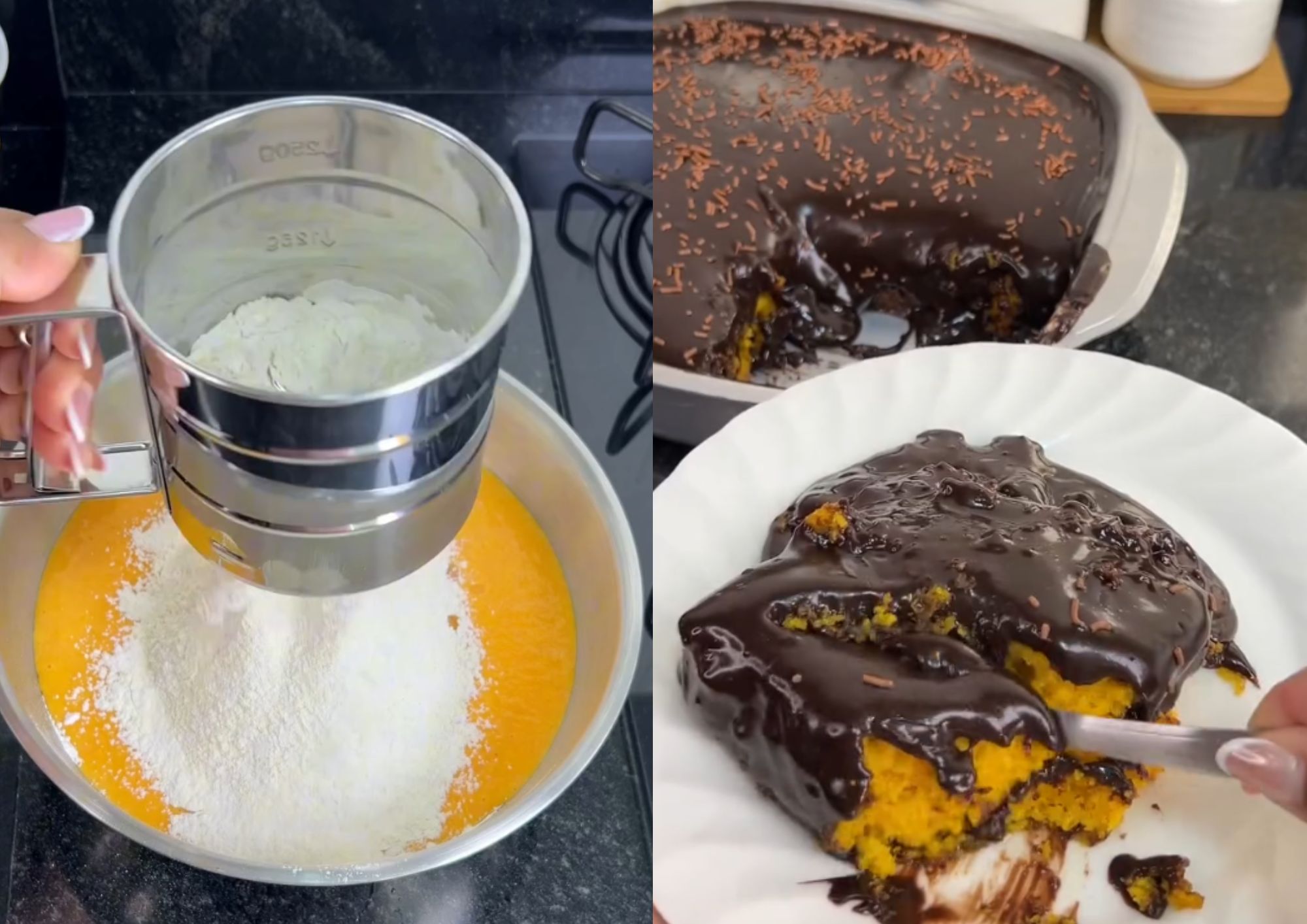 Bolo de cenoura com chocolate