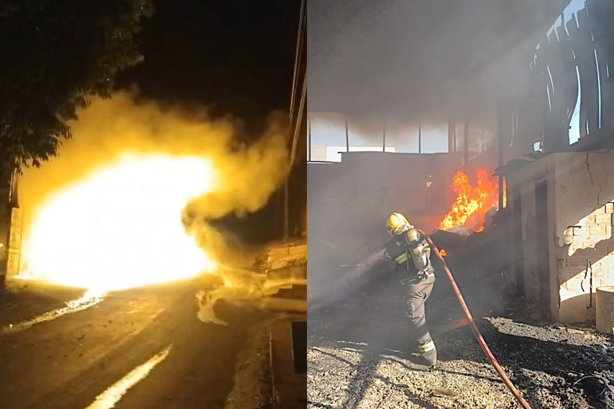 Incêndio de grandes proporções atinge depósito de recicláveis e assusta moradores em Anápolis
