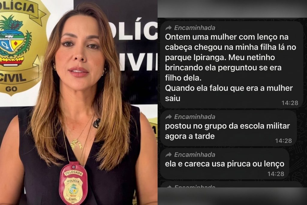 Delegada Aline Lopes afirmou que não há denúncia registrada sobre o caso, enquanto relatos sem confirmação seguem circulando nas redes sociais. (Foto: Reprodução/Redes sociais)