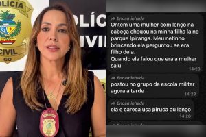Delegada Aline Lopes afirmou que não há denúncia registrada sobre o caso, enquanto relatos sem confirmação seguem circulando nas redes sociais. (Foto: Reprodução/Redes sociais)