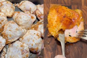 sobrecoxa assada para o almoço de domingo
