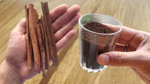 borra de café com canela