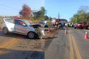 Acidente frontal entre dois carros deixa criança de 7 anos e adolescentes feridos em Goiânia