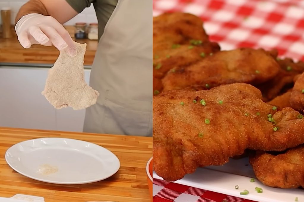 Preparo bife à milanesa