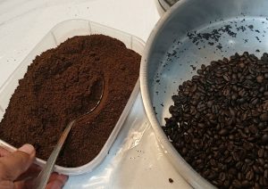 café moído para armazenar