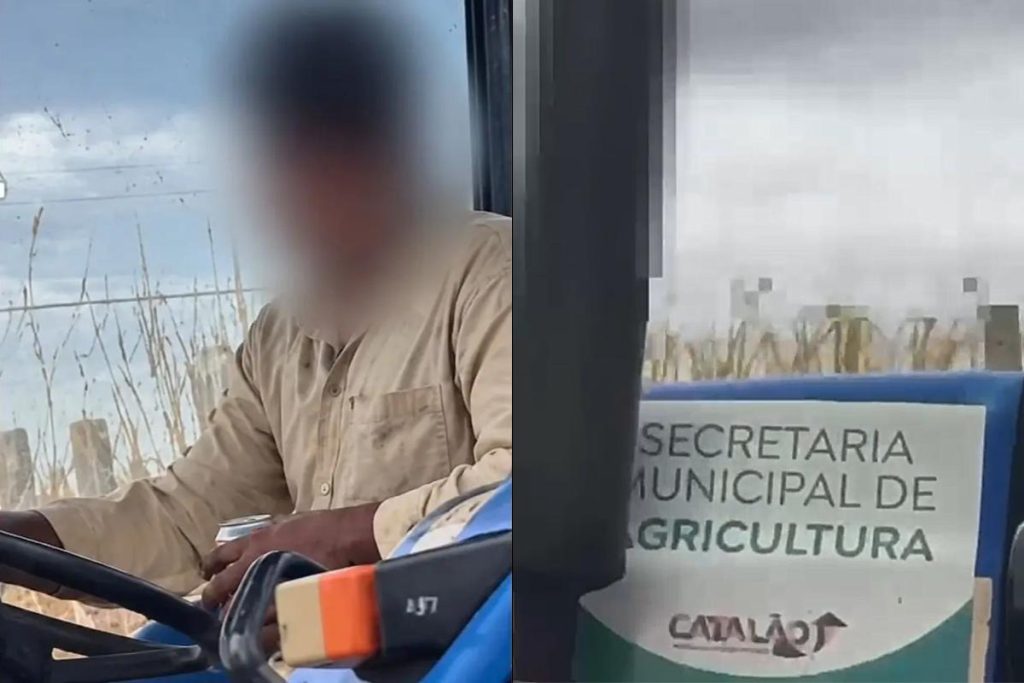 servidor é filmado tomando cerveja enquanto dirige