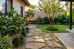 quintal com piso drenante