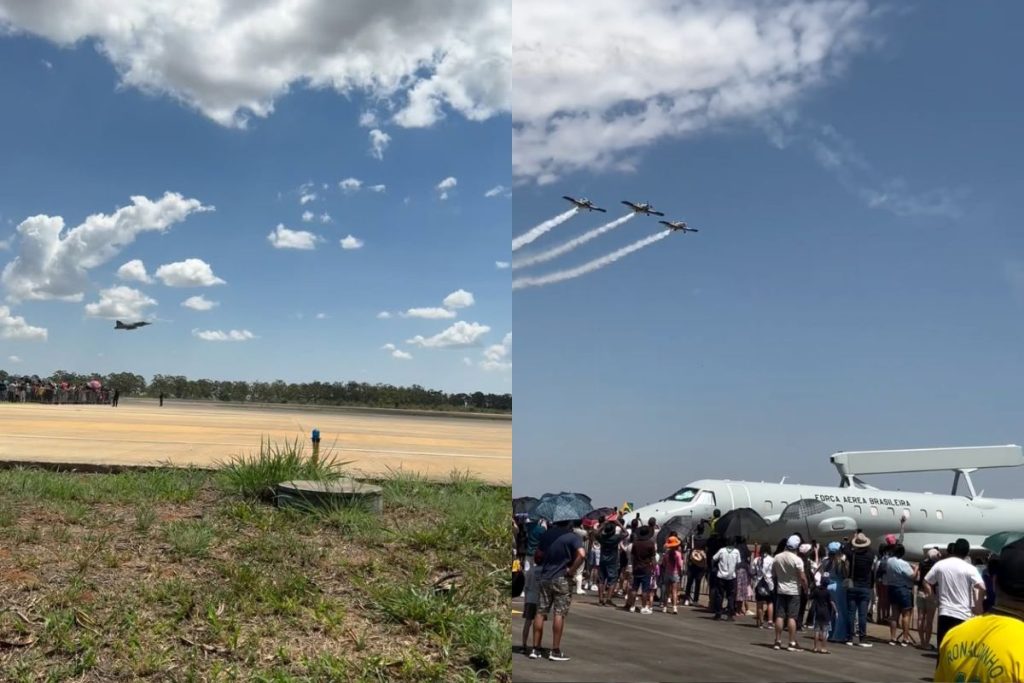 Público lotou a Base Aérea de Anápolis para acompanhar as atrações e apresentações da FAB neste domingo (13).
