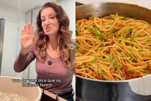 sal grosso na água do macarrão