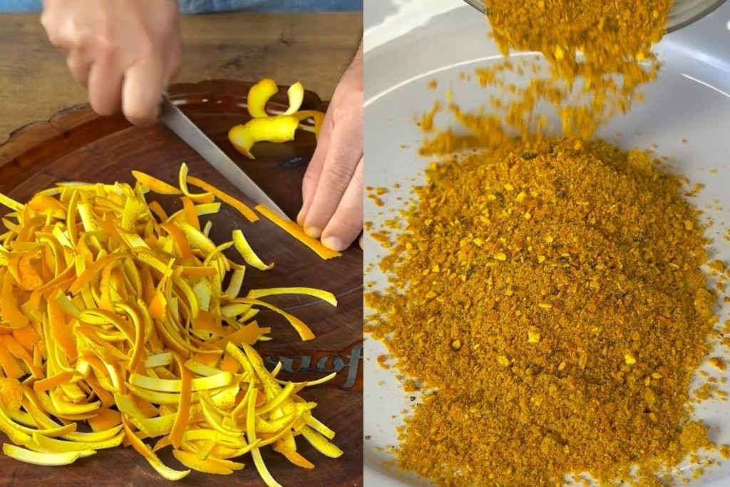 tempero com casca de laranja