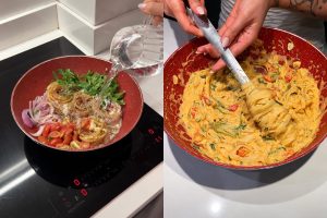 preparo macarrão cremoso