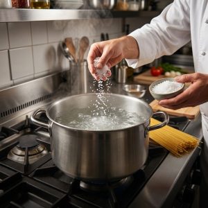 Chef de cozinha / cozinha / macarrão / água