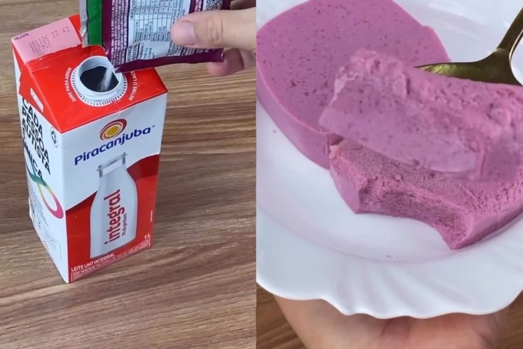 sobremesa de leite com Tang