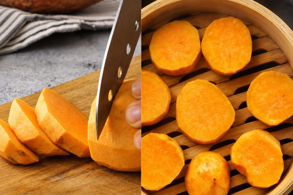 batata doce no vapor