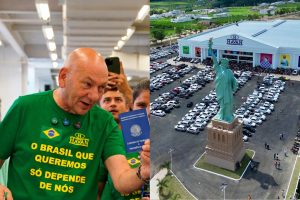 Foto de Luciano Hang ao lado de Foto da Havan
