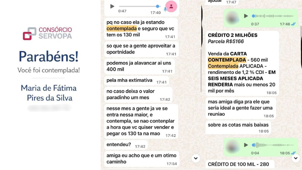 Goiana denunciou ter sido vítima de golpe envolvendo consórcio e contemplação de cartas de crédito.