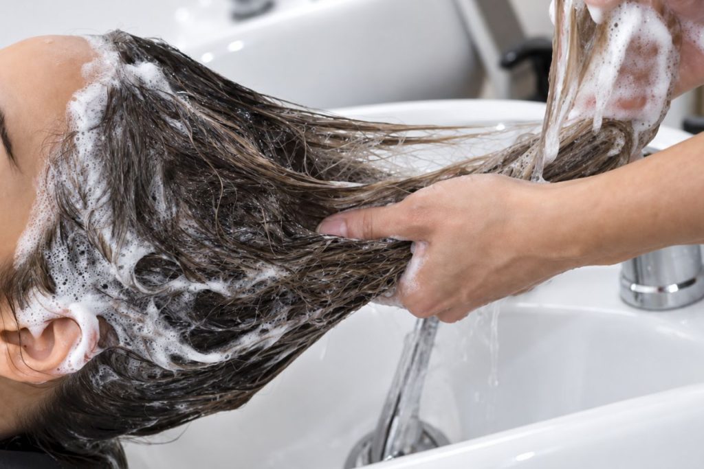 lavagem de cabelo