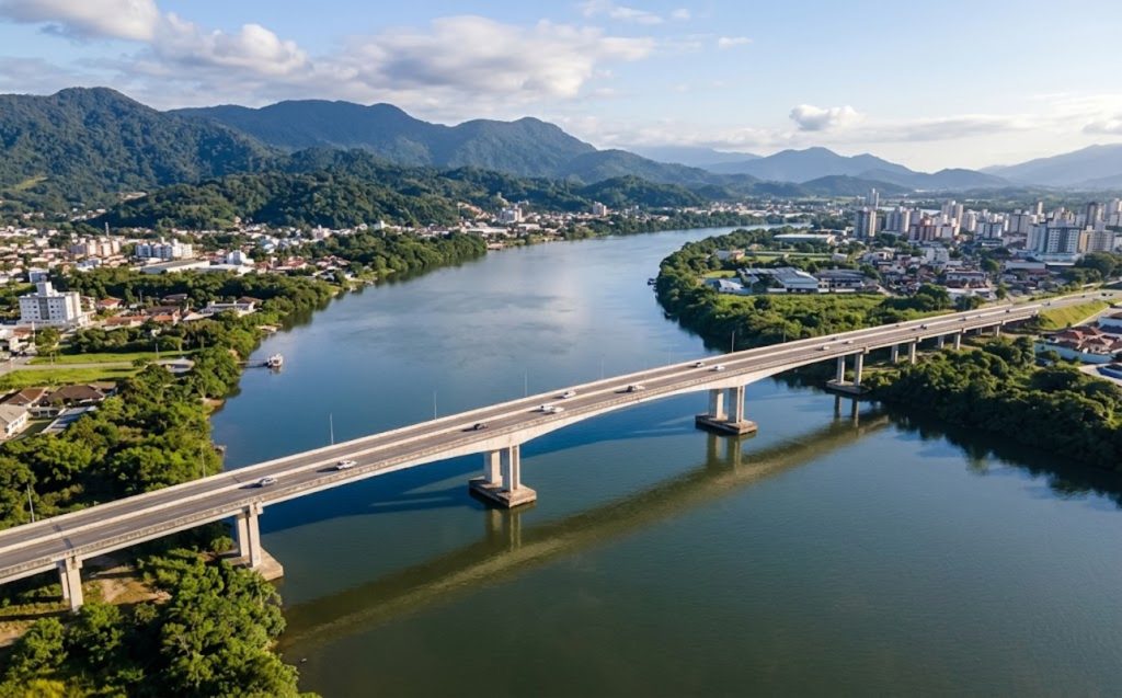 ponte sobre o Rio Itapocu / Ponte / Rio Itapocu