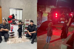 Davi Luís escolheu a CPE como tema da festa e foi surpreendido pela presença de policiais durante o aniversário. (Foto: Reprodução/@fasnoticias)