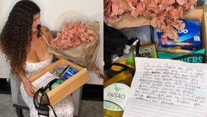 moradora fica surpresa ao encontrar bilhete