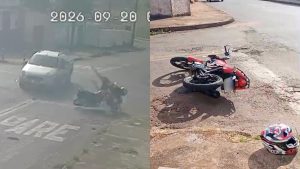 Motociclista foi atingido por caminhonete, e motorista fugiu sem prestar socorro.