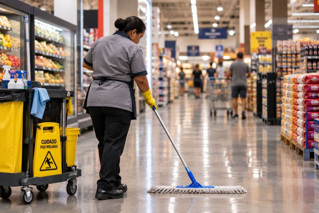 auxiliar de limpeza de supermercado