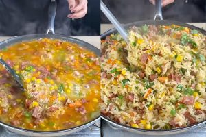 arroz com calabresa