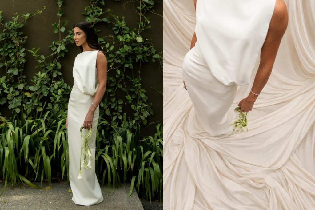 Vestido escolhido por Gabriela Versiani para a cerimônia do seu noivado. (Foto: Reprodução/Redes sociais)