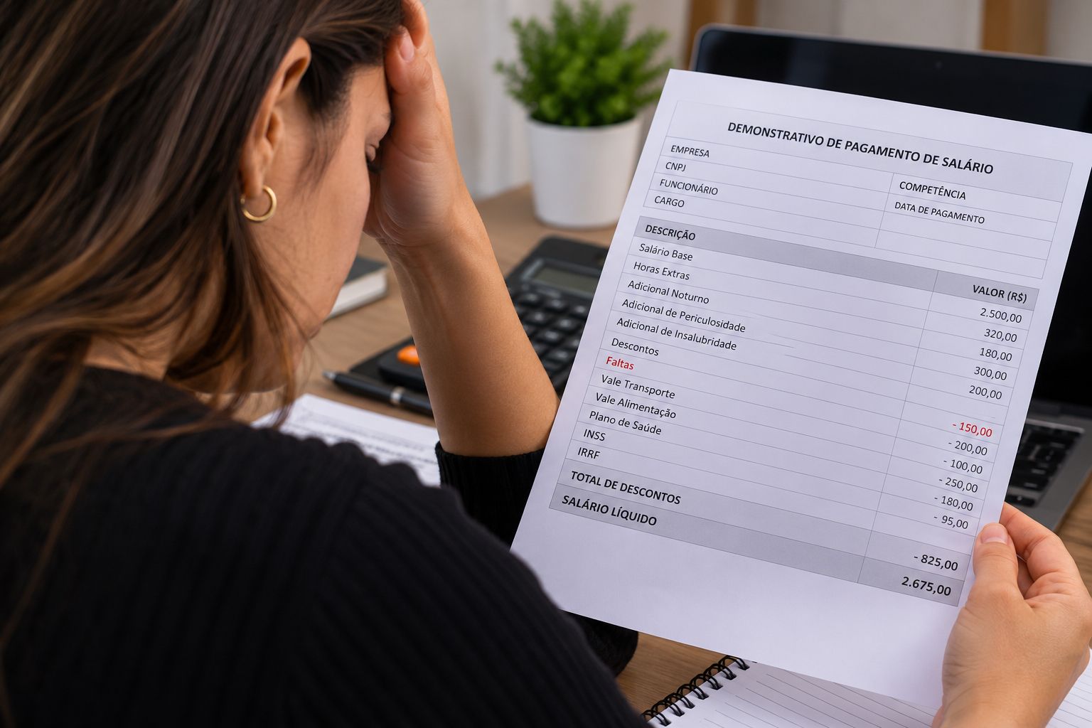 faltas que a empresa não pode descontar do salário