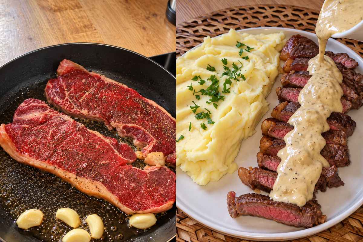 bife com molho de alho