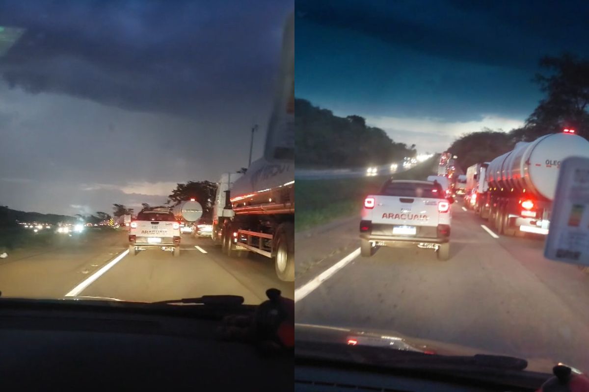 Trânsito fica travado na BR-153 e motoristas enfrentam lentidão no sentido Goiânia